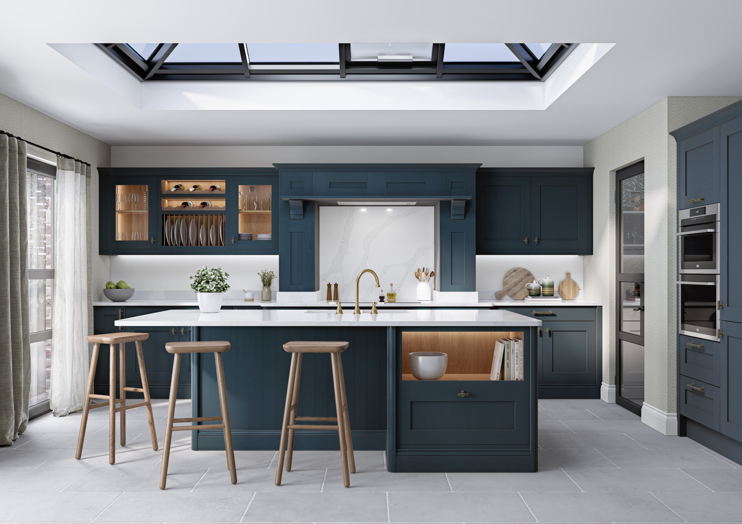 Midhurst Shaker kitchen in Hartforth Blue from Claremont Kitchens