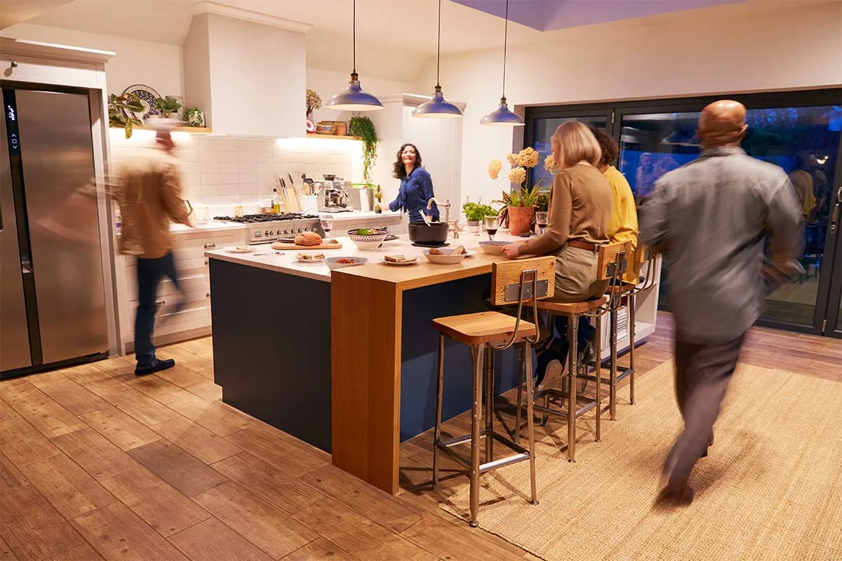 Open plan kitchens like this are a social hub and great for entertaining